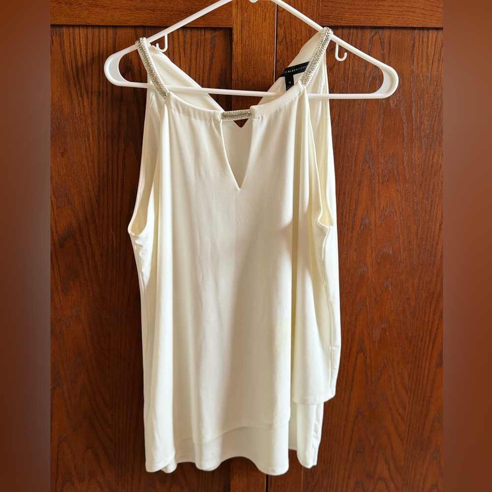 White house Black Market white beaded cut out to NWT